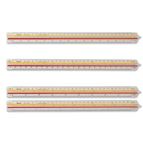 Rotring Ruler Triangular Reduction Scale 1 Architect 1:10 to 1:1250 with 2 Coloured Flutings Ref S0220481 Newell Rubbermaid