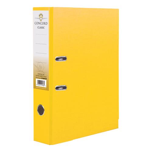 Concord Classic Lever Arch File Capacity 70mm A4 Yellow Ref C214043 [Pack 10]