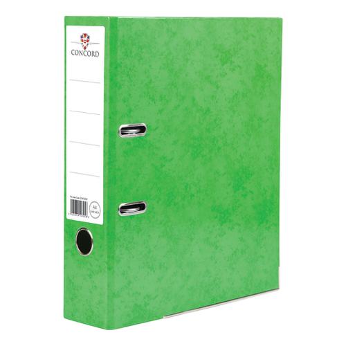 Concord Contrast Lever Arch File Laminated Capacity 70mm A4 Lime Ref 214702 [Pack 10]