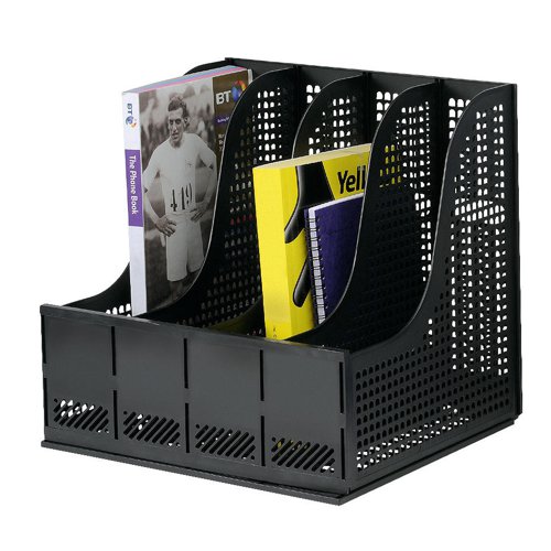 Storage Rack for Lever Arch Polypropylene 4 Sections Black