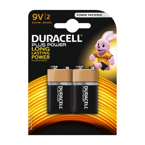 Duracell Plus Power MN1604 Battery Alkaline 9V Ref 81275459 [Pack 2]
