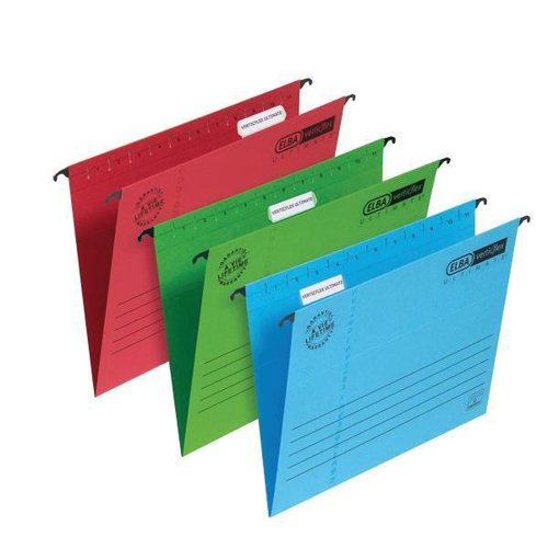 Elba Verticflex Ultimate Suspension File 15mm V-base 240gsm Foolscap Green Ref 100331170 [Pack 25]