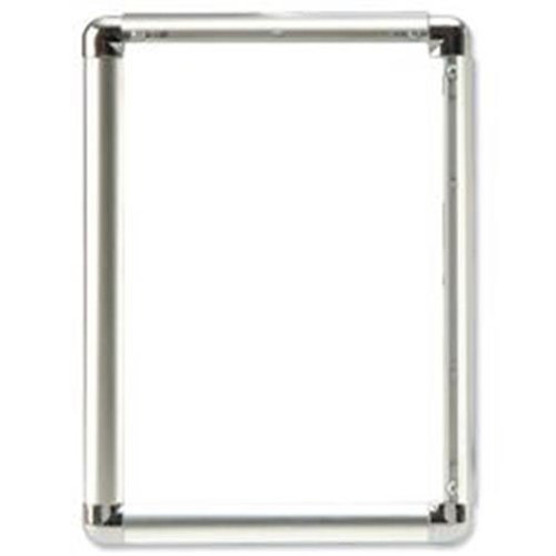 5 Star Facilities Clip Display Frame Aluminium with Fixings Front-loading A2 420x13x594mm Silver