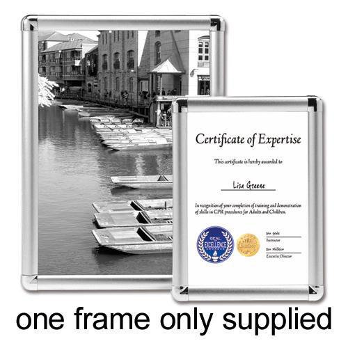 5 Star Facilities Clip Display Frame Aluminium with Fixings Front-loading A2 420x13x594mm Silver