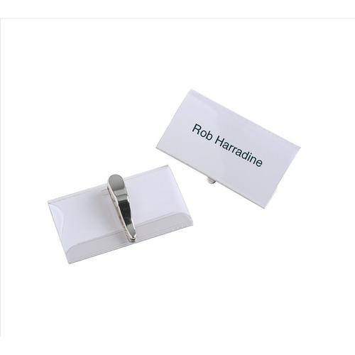 Durable Name Badges with Crocodile Clip 40x75mm Ref 8110 [Pack 25] Durable (UK) Ltd