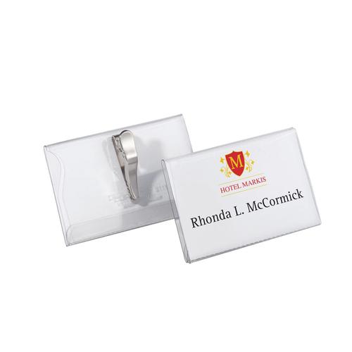 Durable Name Badges with Crocodile Clip 54x90mm Ref 8111 [Pack 25]
