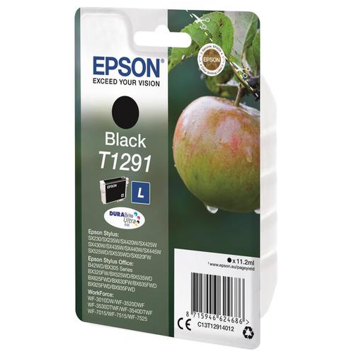 Epson T1291 Inkjet Cartridge Apple L Page Life 380pp 11.2ml Black Ref C13T12914012
