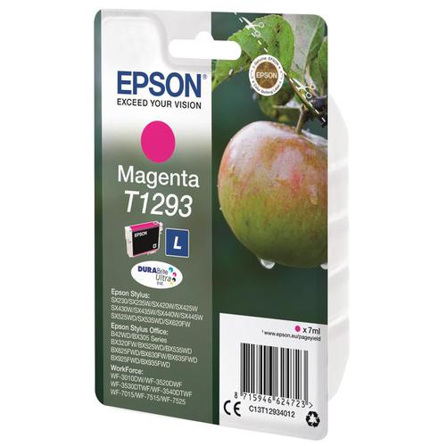 Epson T1293 Inkjet Cartridge Apple L Page Life 330pp 7ml Magenta Ref C13T12934012 4071143 Buy online at Office 5Star or contact us Tel 01594 810081 for assistance