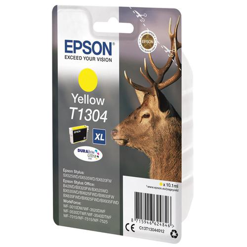 Epson T1304 Inkjet Cartridge Stag XL 1005pp 10.1ml Yellow Ref C13T13044012 4071395 Buy online at Office 5Star or contact us Tel 01594 810081 for assistance