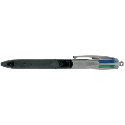 Bic 4-Colour Grip Pro Ball Pen Medium 1.0mm Tip 0.32mm Line Blue Black Red Green Ref 8922931 [Pack 12] Bic