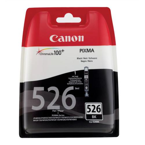 Canon CLI-526BK Inkjet Cartridge Page Life 660pp 9ml Black Ref 4540B001 Canon