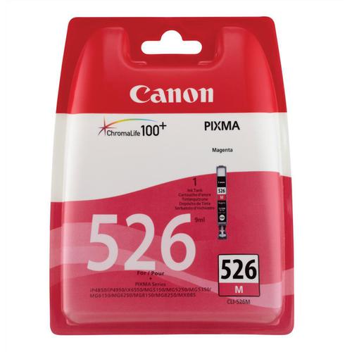 Canon CLI-526M Inkjet Cartridge Page Life 204pp 9ml Magenta Ref 4542B001 887722 Buy online at Office 5Star or contact us Tel 01594 810081 for assistance
