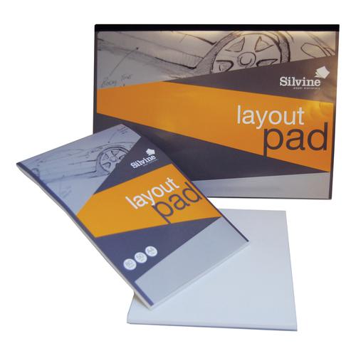 Silvine Layout Pad 50gsm Acid-free Paper 80 Sheets A3 White A3LP Sinclairs