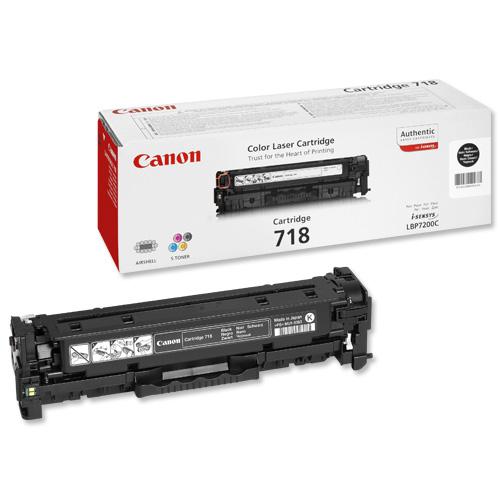 Canon 718BK Laser Toner Cartridge Page Life 3400pp Black Ref 2662B002 872733 Buy online at Office 5Star or contact us Tel 01594 810081 for assistance