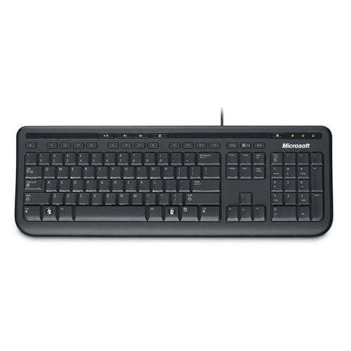 Microsoft 600 Wired Keyboard USB Media Centre Quiet-Touch Keys Spill Resistant Design Black Ref ANB-00006 Microsoft