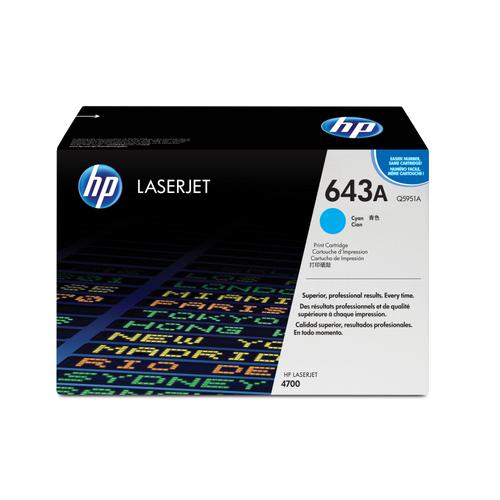HP 643A Laser Toner Cartridge Page Life 10000pp Cyan Ref Q5951A