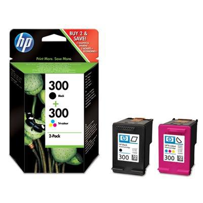 Hewlett Packard [HP] No.300 Inkjet Cart Page Life 200ppBlack/165ppTri-Colour 4ml Ref CN637EE [Pack 2] 4025021 Buy online at Office 5Star or contact us Tel 01594 810081 for assistance
