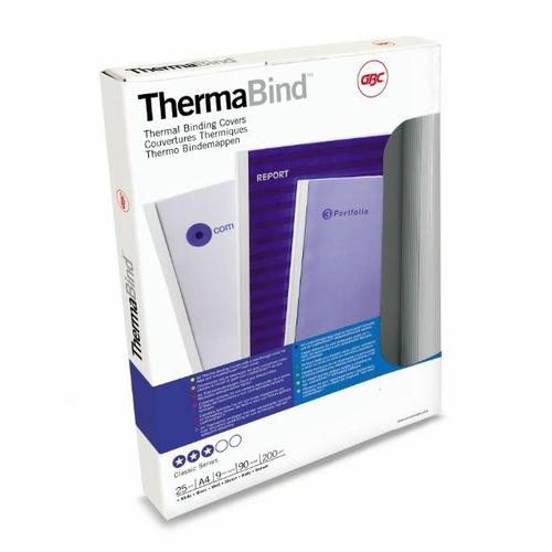 GBC Thermal Binding Covers 1.5mm Front PVC Clear Back Leathergrain A4 Royal Blue Ref IB451003 [Pack 100] ACCO Brands