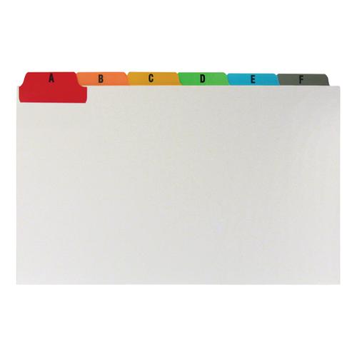 5 Star Office Guide Card Set A-Z Reinforced 8x5in 203x127mm White with Tabs Multicoloured