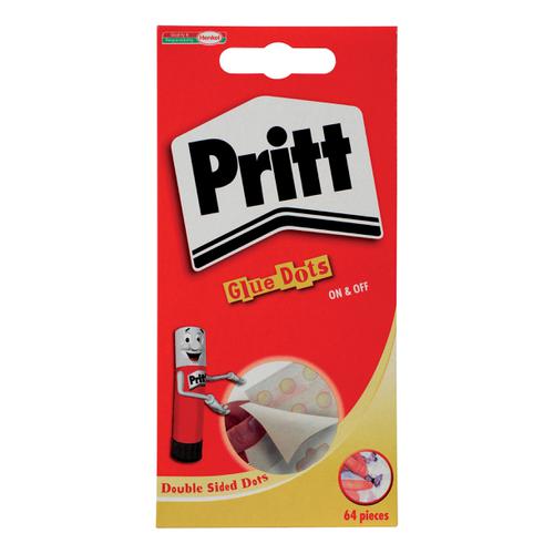 Pritt Glue Dots Acid-free on Backing Paper Repositionable 64 per Wallet Ref 1444965 [Pack 12]
