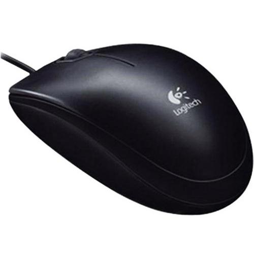Logitech B100 Mouse USB Wired Optical 800dpi 3-Button Cable 1.8m Both Handed Black Ref 910-003357