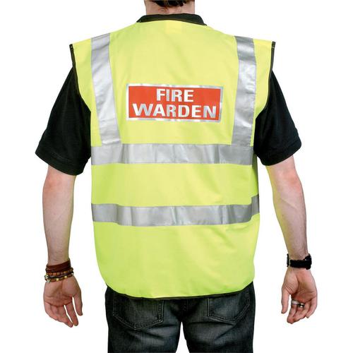 Fire Warden Vest High Visibility Yellow Vest Extra Large Ref WG30106 4065272 Buy online at Office 5Star or contact us Tel 01594 810081 for assistance