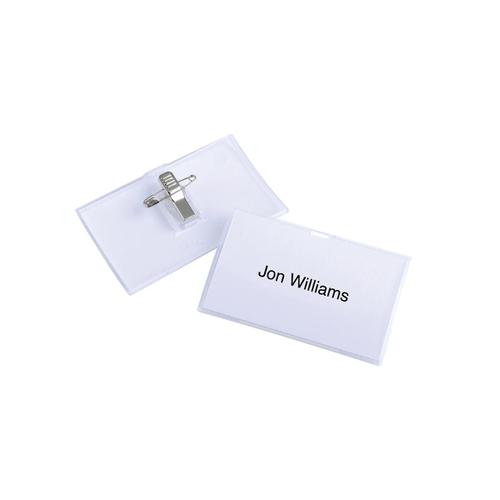 Durable Name Badge Click Fold Polypropylene Combi Clip and Insert 54x90mm Ref 8214/19 [Pack 25] Durable (UK) Ltd