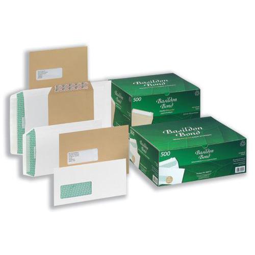 Basildon Bond Envelopes FSC Recycled Pocket Peel & Seal Wdw 120gsm C4 324x229mm Whte Ref B80285 [Pack 50] 4039614 Buy online at Office 5Star or contact us Tel 01594 810081 for assistance
