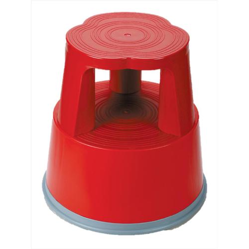 5 Star Facilities Step Stool Mobile Plastic Lightweight Strong Top D290xH430xBaseD400mm 2.8kg Red 