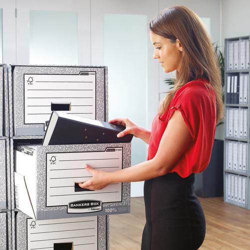 Bankers Box by Fellowes System Storage Drawer Stackable Grey/White FSC Ref 01820 [Pack 5] 306320 Buy online at Office 5Star or contact us Tel 01594 810081 for assistance