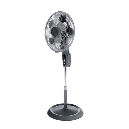 Pedestal Fan Double Blade Oscillation Adjustable Height 910-1240mm 90Watt 3-Speed Dia.400mm Grey/Black
