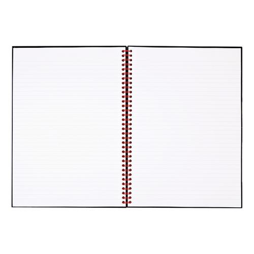 Black n Red Notebook Wirebound 90gsm Ruled Recycl Perforated 140pp A4 Glossy Black Ref 100080189 [Pack 5]