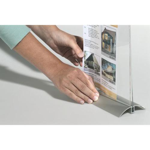 Durable Presenter Sign and Literature Holder Desktop Acrylic with Metal Base A4 Clear Ref 858919 Durable (UK) Ltd