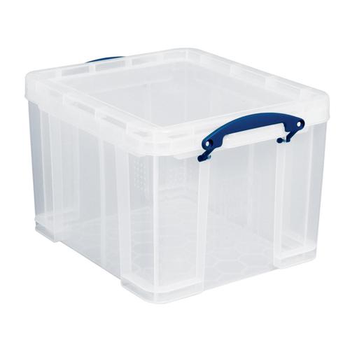 Really Useful Storage Box Plastic Lightweight Robust Stackable 35 Litre W390xD480xH310mm Clear Ref 35C Really Useful Products