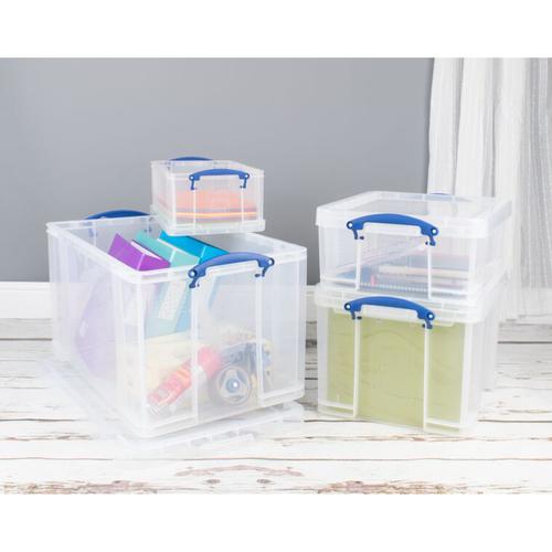 Really Useful Storage Box Plastic Lightweight Robust Stackable 35 Litre W390xD480xH310mm Clear Ref 35C  843776