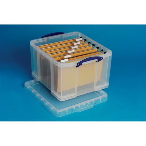 Really Useful Storage Box Plastic Lightweight Robust Stackable 42 Litre W440xD520xH310mm Clear Ref 42C Really Useful Products