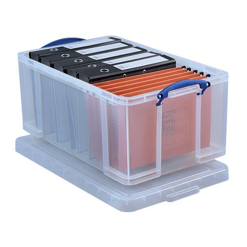 Really Useful Storage Box Plastic Lightweight Robust Stackable 64 Litre W440xD710xH310mm Clear Ref 64CCB