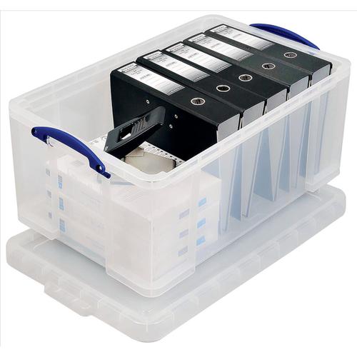 Really Useful Storage Box Plastic Lightweight Robust Stackable 64 Litre W440xD710xH310mm Clear Ref 64CCB Really Useful Products