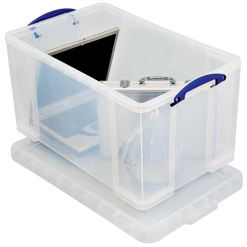 Really Useful Storage Box Plastic Lightweight Robust Stackable 84 Litre W440xD710xH380mm Clear Ref 84CCB Really Useful Products
