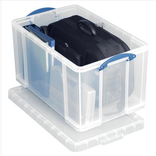 Really Useful Storage Box Plastic Lightweight Robust Stackable 84 Litre W440xD710xH380mm Clear Ref 84CCB