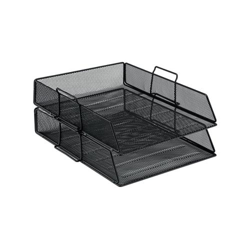 5 Star Office Mesh Letter Tray Scratch Resistant Stackable Front load Portrait Foolscap Black 287878 Buy online at Office 5Star or contact us Tel 01594 810081 for assistance