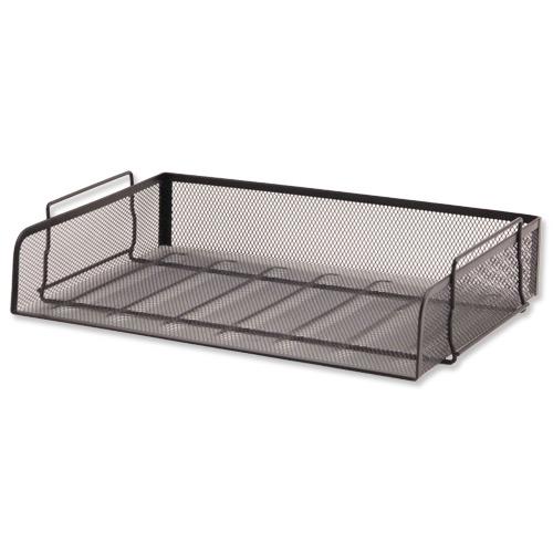 5 Star Office Mesh Filing Tray for Desks Stackable Side Load Landscape Foolscap Black 287918 Buy online at Office 5Star or contact us Tel 01594 810081 for assistance