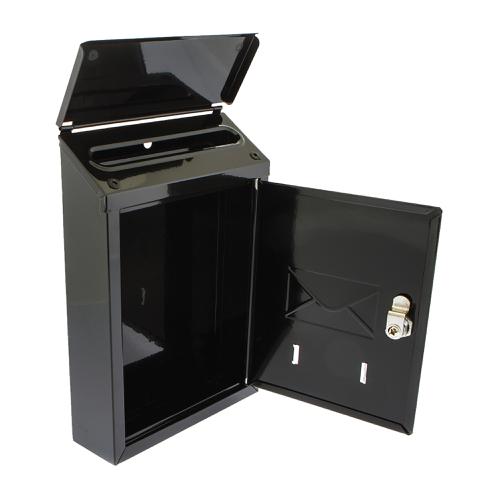 Post or Suggestion Box Wall Mountable with Fixings 223x86x320mm Black The OT Group