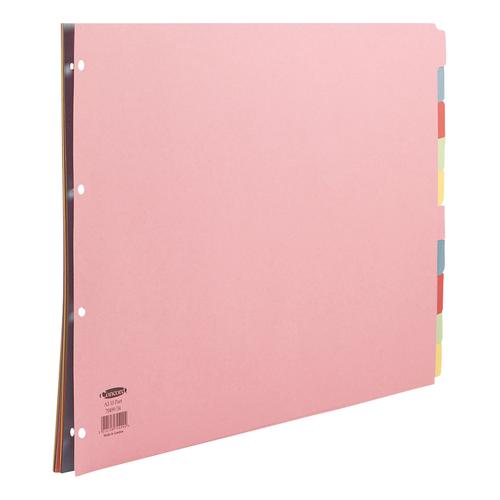Concord Subject Dividers 10-Part Multipunched 160gsm Landscape A3 Assorted Ref 70499/J4 Pukka Pads Ltd