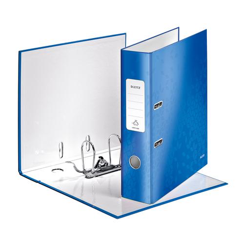 Leitz WOW Lever Arch File 80mm Spine for 600 Sheets A4 Blue Ref 10050036 [Pack 10]