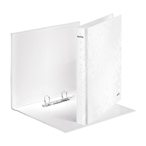 Leitz FSC WOW Ring Binder 2 D-Ring 25mm Size A4 White Ref 42410001 [Pack 10] 4010512 Buy online at Office 5Star or contact us Tel 01594 810081 for assistance