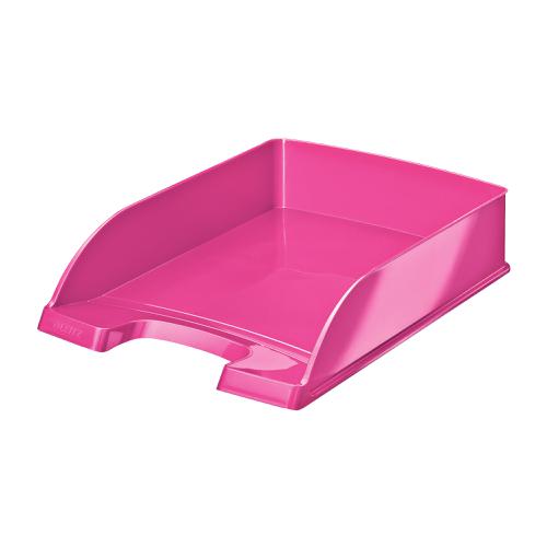 Leitz WOW Letter Tray Stackable Glossy Metallic W245xD380xH70mm Met Pink Ref 52263023