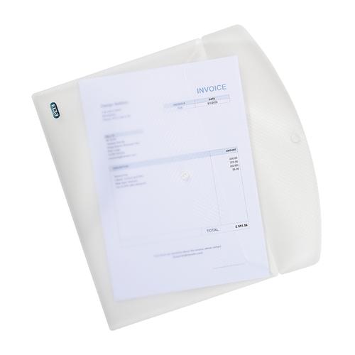 Elba Translucent Wallets Polypropylene Stud Fastening A4 Translucent Clear Ref 400123618 [Pack 5] Hamelin