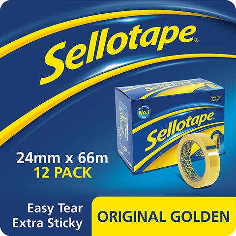 Sellotape Original Golden Tape 24mm x 66m [Pack 12]