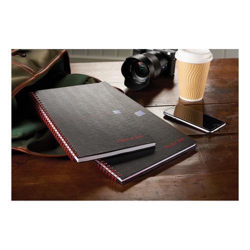 Black n Red Notebook Wirebound 90gsm Ruled and Perforated 140pp A4 Matt Black Ref 100080173 [Pack 5] 878316 Buy online at Office 5Star or contact us Tel 01594 810081 for assistance